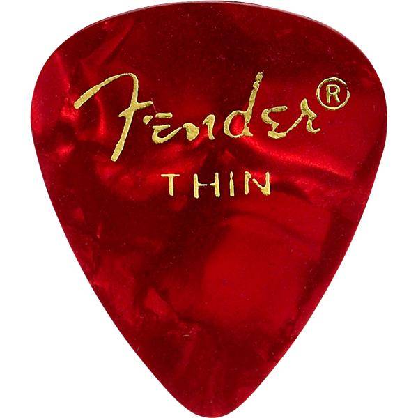 Fender 351 Shape Red Moto Thin Pack 12 Púas