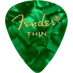 Accesorios de guitarra Fender 351 Shape Green Moto Thin Pack 12 Púas
