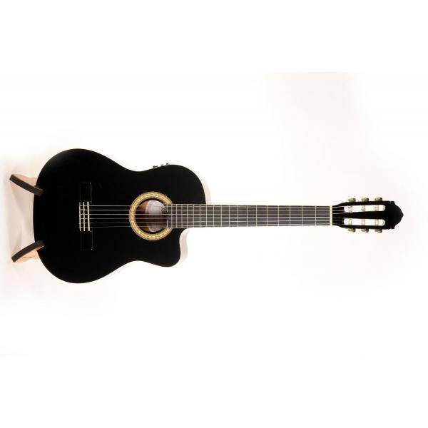 Ashton CG44CEQAM Guitarra Electroclásica Negra