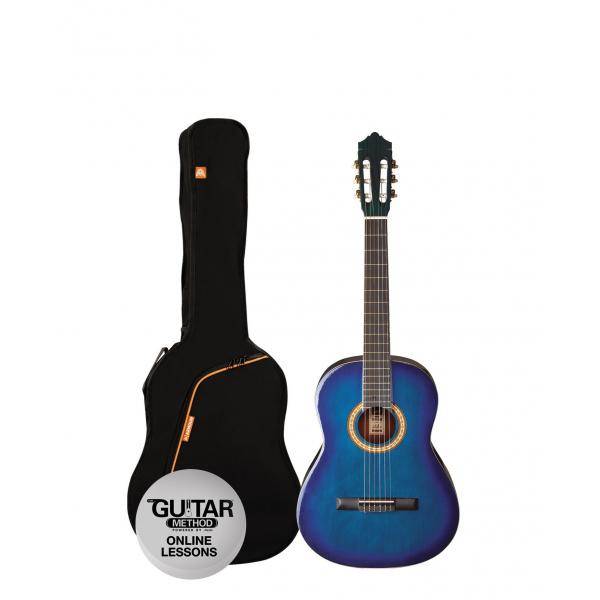 Ashton SPCG14TBB Pack Guitarra Clásica 1/4 Azul
