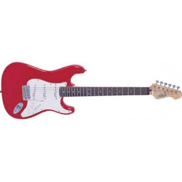 Vintage FST Reissued V6 Stratocasterat Firenza Red Guitarra Eléctrica