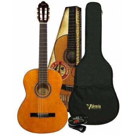 Guitarra Clásica - Guitarra española Valencia Guitarra Clásica VC104K Nat Funda Y TUV1