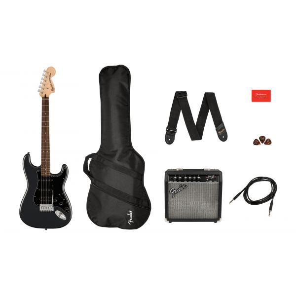 Squier Affinity Stratocaster Pack Guitarra Eléctrica Charcoal Frost Metallic