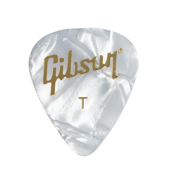 Gibson APRW12 Púas Pack 12 Und Pearloid White Thin