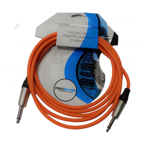 Probag LG3013OR Cable 3M Jack Mono Orange Neon