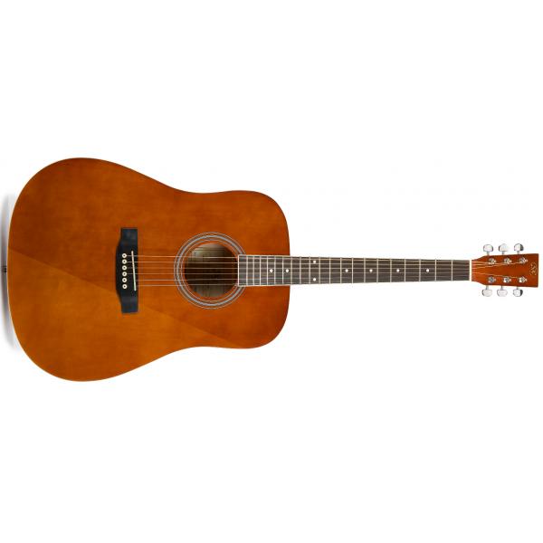 SX SD104 Guitarra Acústica Marrón Acabado Brillo