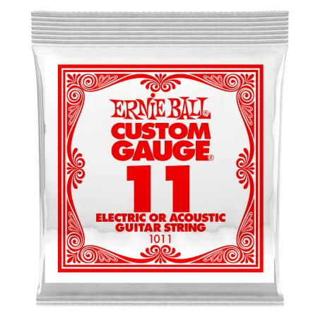 Cuerdas Guitarra Eléctrica Ernie Ball EB1011 Cuerda Plana Acero Guitarra Eléctrica O Acústica 011