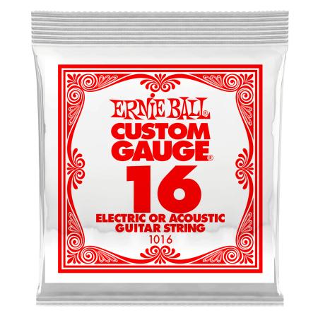 Cuerdas Guitarra Eléctrica Ernie Ball EB1016 Cuerda Plana Acero Guitarra Eléctrica O Acústica 016