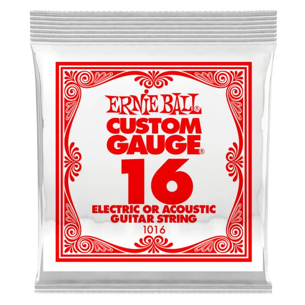 Ernie Ball EB1016 Cuerda Plana Acero Guitarra Eléctrica O Acústica 016