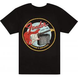 Merchandising y regalos Fender 1946 Guitarras & Amps Camiseta L Vint Black