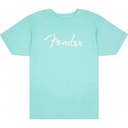 Merchandising y regalos Fender Spaghetti Logo Camiseta XXL Daphne Blue
