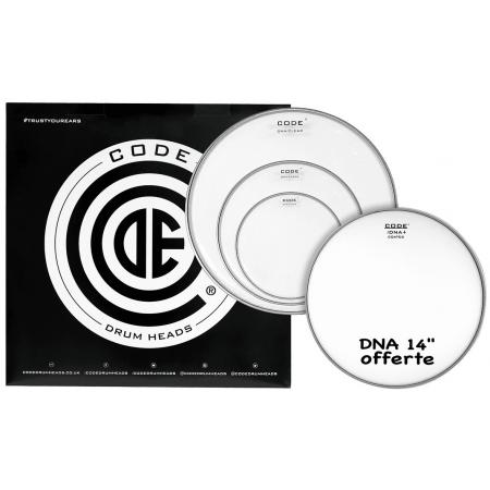 Parches para batería Code Dna Clear Rock Pack Parches 10 12 14 16"