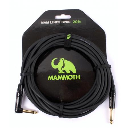 Cables de guitarra Mammoth MAMLINESG20R Premium Cable Guitarra Jack Acodado 6M