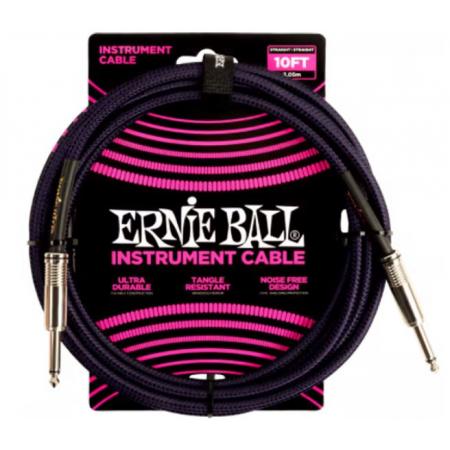 Cables para Instrumentos Ernie Ball EEB6393 Cable Guitarra 3M Negro Púrpura