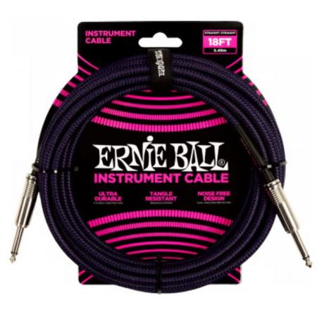 Cables para Instrumentos Ernie Ball EEB6395 Cable Guitarra 5,5M Negro Púrpura