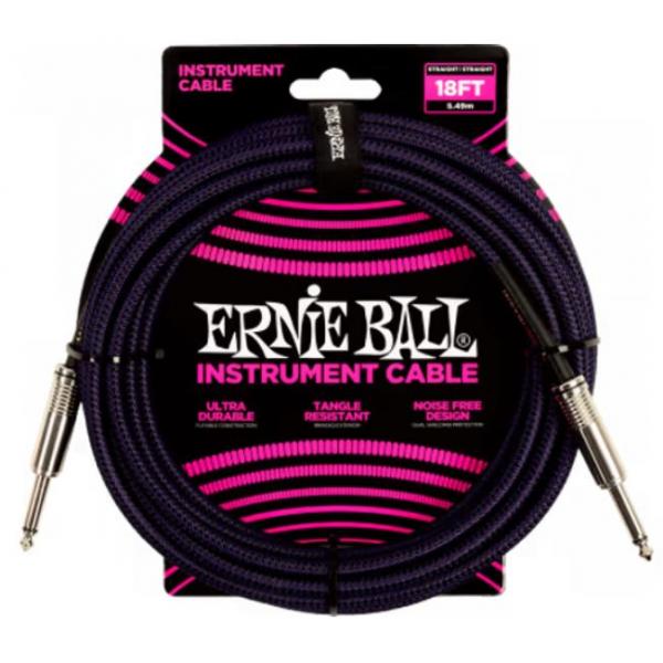 Ernie Ball EEB6395 Cable Guitarra 5,5M Negro Púrpura