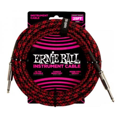 Cables para Instrumentos Ernie Ball EEB6398 Cable Guitarra 7,6M Negro Rojo