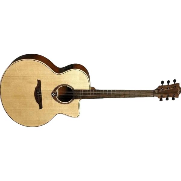 LAG Tramontane 177 A/E Cutaway Guitarra Electroacústica Jumbo Natural