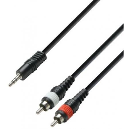 Cables de Audio Adam Hall K3YWCC0300 Cable Mini Jack Stereo A Rca 3 Metros