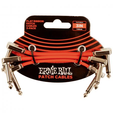 Cables de guitarra Ernie Ball EB6401 Flat Ribbon Patch 3 Latiguillos 7,5CM