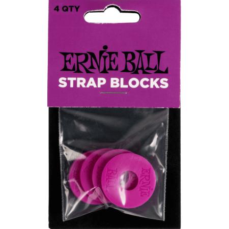 Enganches de seguridad Ernie Ball 5618 Strap Blocks Pack 4 Moradas