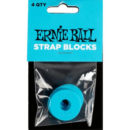 Enganches de seguridad Ernie Ball 5619 Strap Blocks Pack 4 Azul