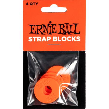 Enganches de seguridad Ernie Ball 5620 Strap Blocks Pack 4 Rojo