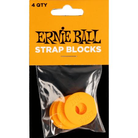 Enganches de seguridad Ernie Ball 5621 Strap Blocks Pack 4 Naranja
