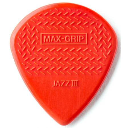 Púas Dunlop 471RP3N Nylon Jazz Max Grip Roja 6 Púas