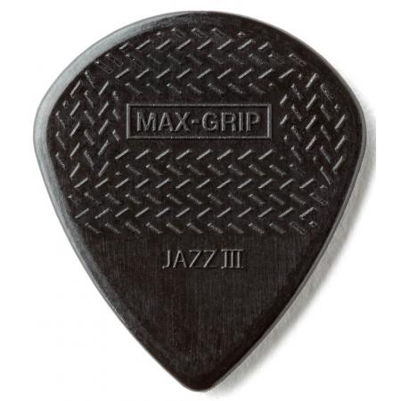 Púas Dunlop 471RP3S Nylon Jazz Max Grip Negra 6 Púas