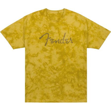 Merchandising y regalos Fender Spaghetti Logo Tie Dye M Mustard Camiseta