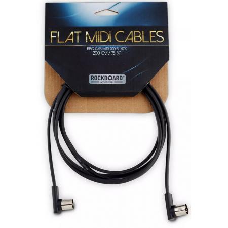 Cables para Micrófonos Rockboard Flat Midi 2M Negro Cable