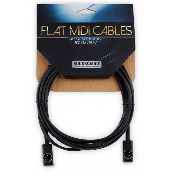 Rockboard Flat MIDI 3M Negro Cable