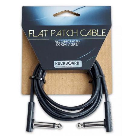 Cables de guitarra Rockboard Flat Patch 1M Negro Cable