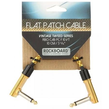Cables de guitarra Rockboard Vintage Tweed Flat Patch 10CM Cable