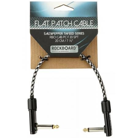 Cables de guitarra Rockboard Salt&Pepper Tweed Flat Patch 20CM Cable