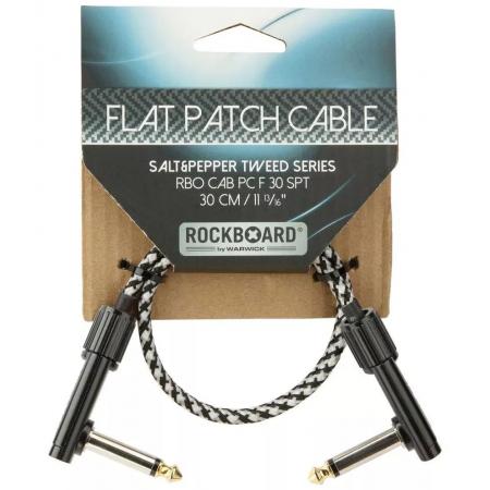 Cables de guitarra Rockboard Salt&Pepper Tweed Flat Patch 30CM Cable