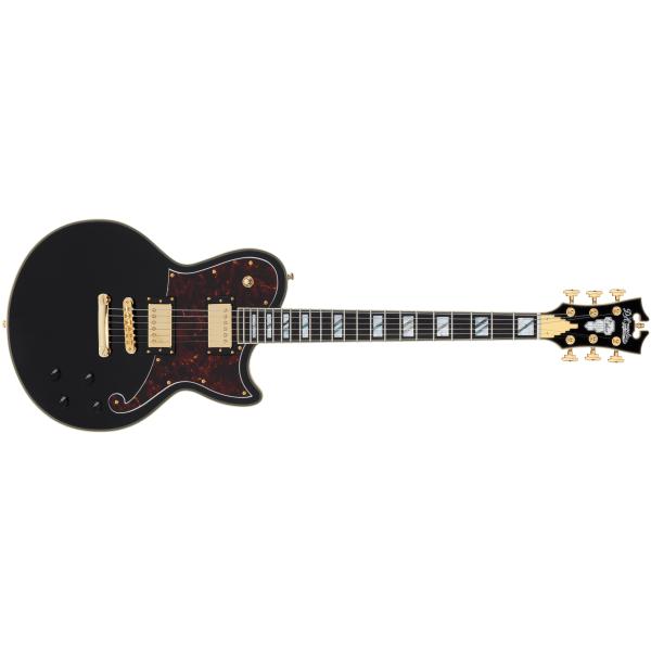 D'Angelico Deluxe Atlantic Solid Black Guitarra Eléctrica
