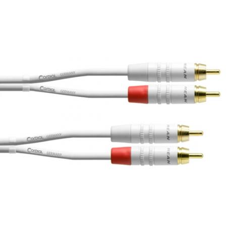 Cables Varios  Cordial CFU09CC Blanco RCA/RCA Doble 90CM Cable
