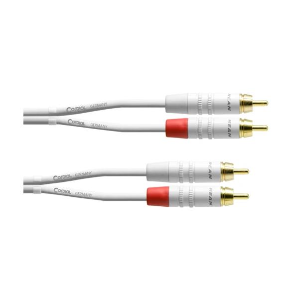 Cordial CFU09CC Blanco RCA/RCA Doble 90CM Cable