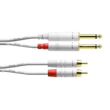 Cables Varios  Cordial CFU15PC Blanco Jack/RCA Mono Doble 1,5M Cable