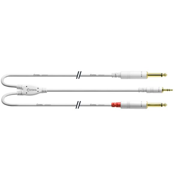 Cordial CFY3WPP Long Blanco Y Minijack Estéreo/2 Jack Mono 3M Cable