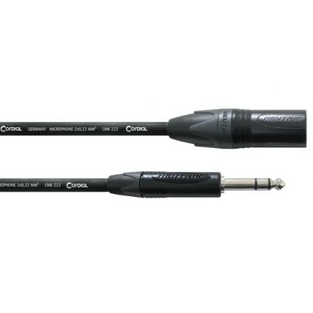 Cables para Micrófonos Cordial CPM25MV Estéreo XLR/Jack Macho 2,5M Cable