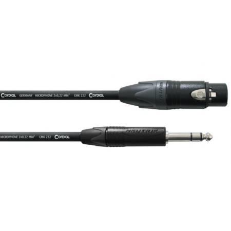 Cables para Micrófonos Cordial CPM5FV Estéreo XLR Hembra/Jack 5M Cable Micrófono