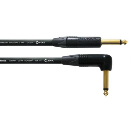 Cables para Instrumentos Cordial CSI3PR175 Jack Recto Acodado 3M Cable Guitarra