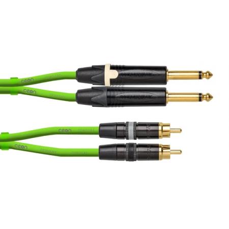 Cables para Micrófonos Cordial DJJKRCA06G Jack RCA 60CM Verde Cable