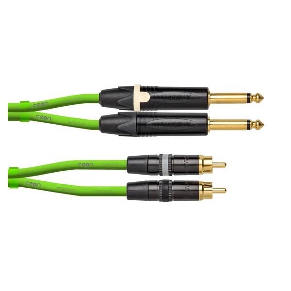 Cordial DJJKRCA15G Jack RCA 1,5M Verde Cable