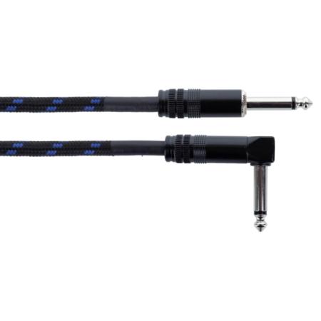 Cables para Instrumentos Cable de guitarra jack recto/acodado tweed azul 5 m