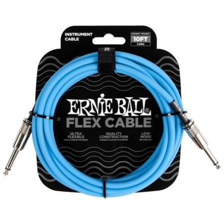 Cables de guitarra Ernie Ball EB6412 Flex Jack 3M Azul Cable Guitarra