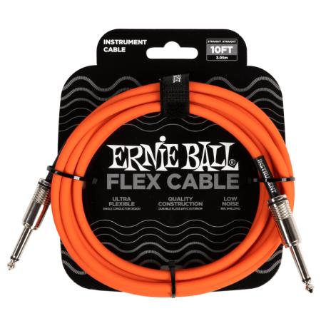 Cables de guitarra Ernie Ball EB6416 Flex Jack 3M Naranja Cable Guitarra